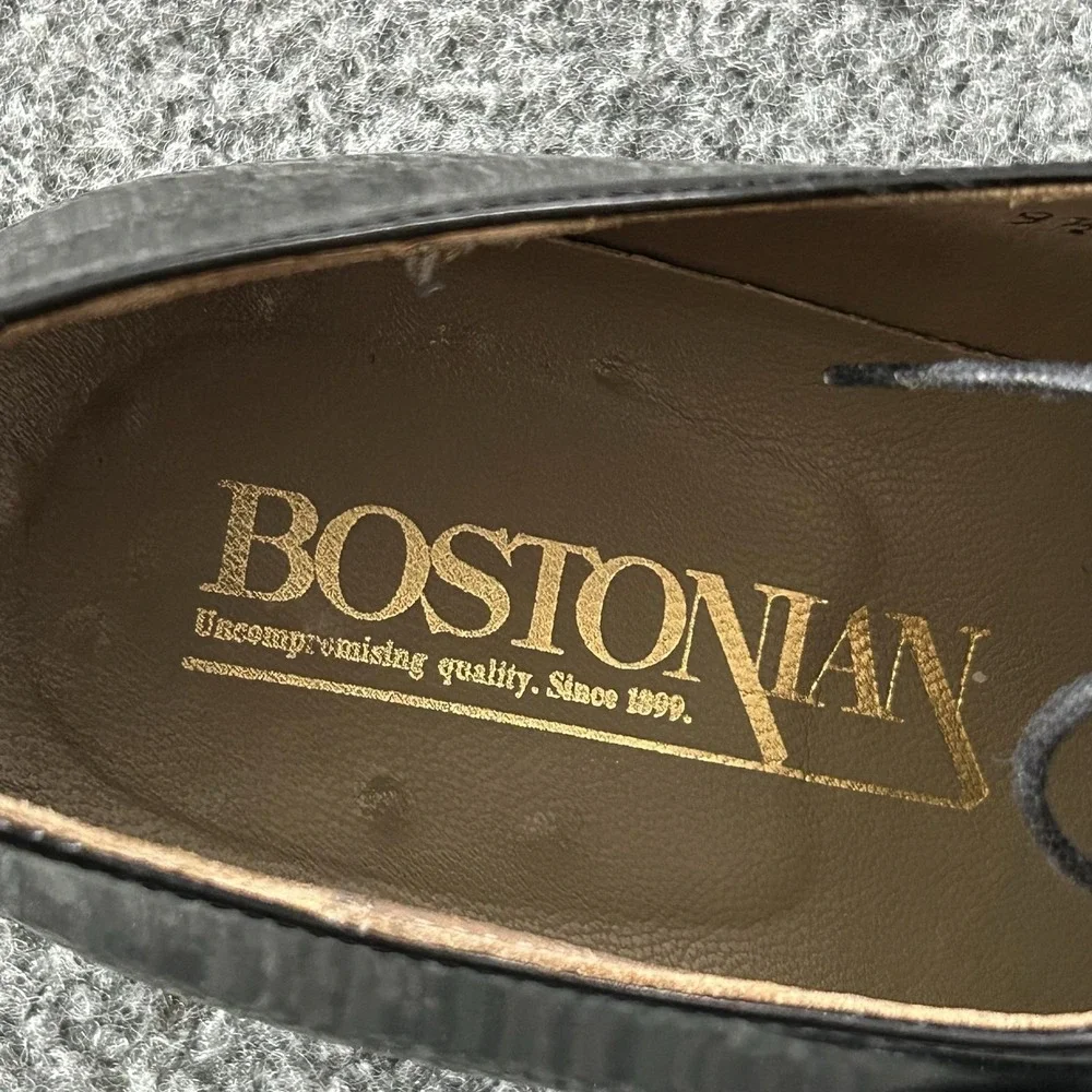 Bostonian Black Patent Leather Oxford Dress Shoes Mens 9.5 M Made In Italy
